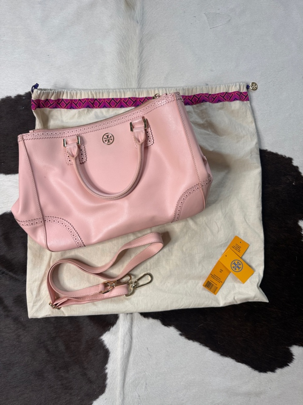 Tory Burch Pink Leather Satchel Tote